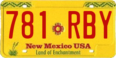 NM license plate 781RBY