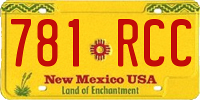 NM license plate 781RCC