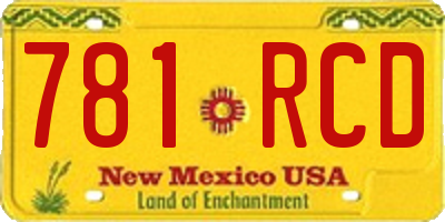 NM license plate 781RCD
