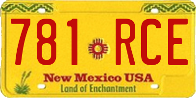 NM license plate 781RCE