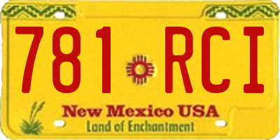 NM license plate 781RCI