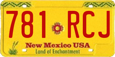 NM license plate 781RCJ