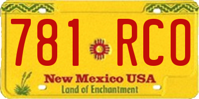 NM license plate 781RCO