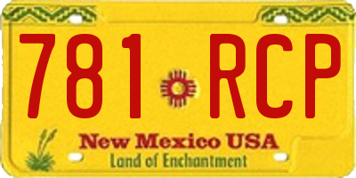 NM license plate 781RCP