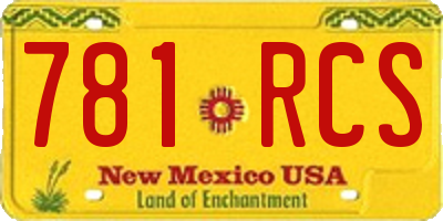 NM license plate 781RCS