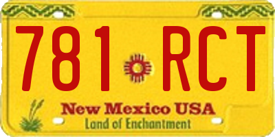NM license plate 781RCT