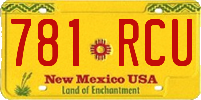 NM license plate 781RCU