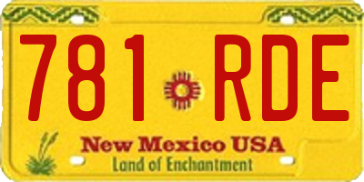 NM license plate 781RDE