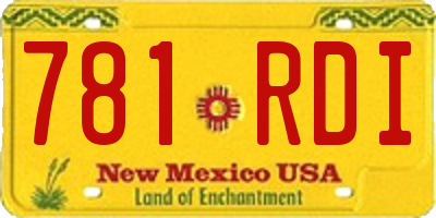 NM license plate 781RDI