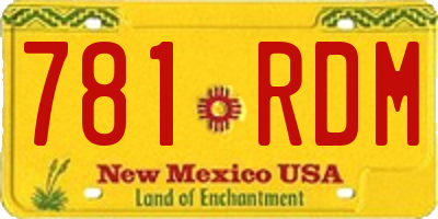 NM license plate 781RDM