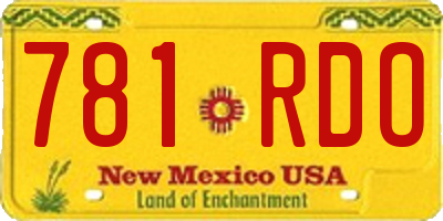 NM license plate 781RDO