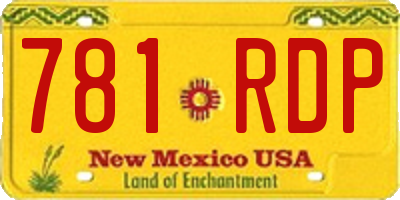 NM license plate 781RDP