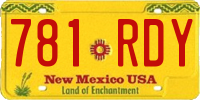NM license plate 781RDY