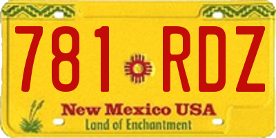 NM license plate 781RDZ