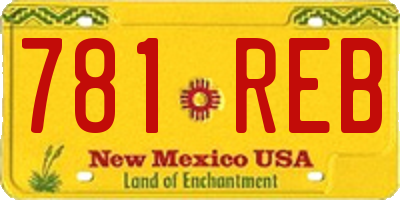 NM license plate 781REB
