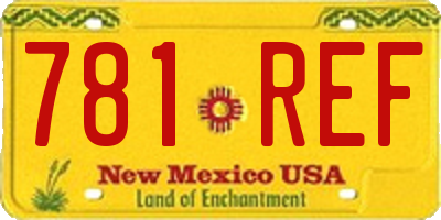 NM license plate 781REF