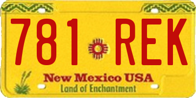 NM license plate 781REK