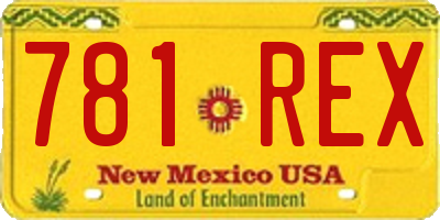 NM license plate 781REX