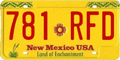 NM license plate 781RFD