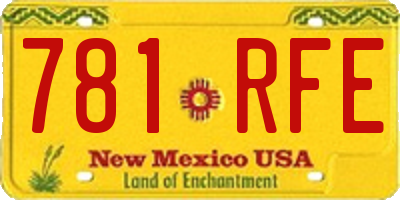 NM license plate 781RFE