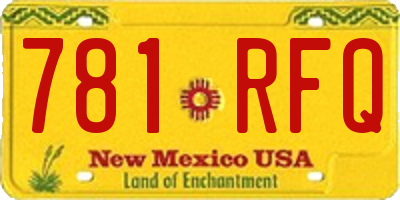 NM license plate 781RFQ