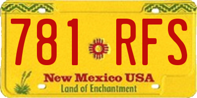 NM license plate 781RFS