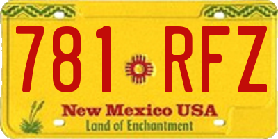 NM license plate 781RFZ
