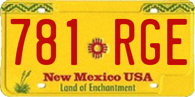 NM license plate 781RGE