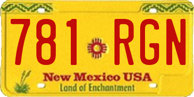 NM license plate 781RGN