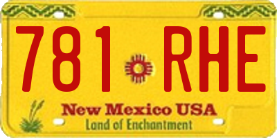 NM license plate 781RHE