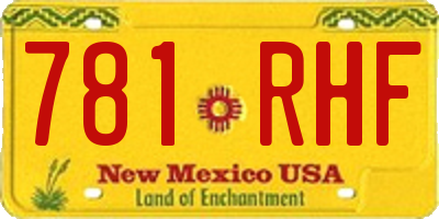 NM license plate 781RHF
