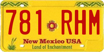 NM license plate 781RHM