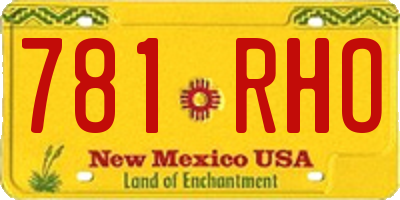 NM license plate 781RHO