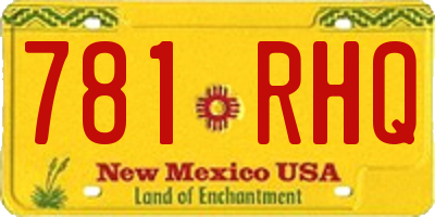 NM license plate 781RHQ