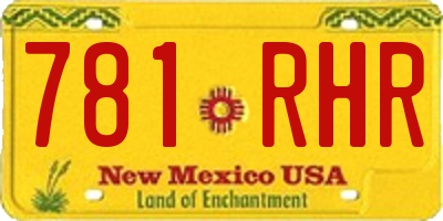 NM license plate 781RHR