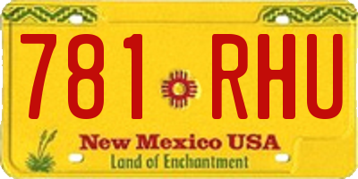 NM license plate 781RHU