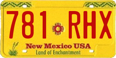 NM license plate 781RHX