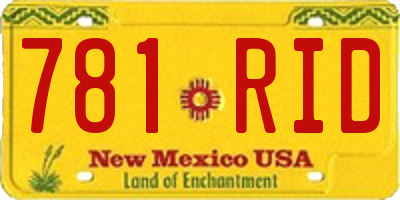 NM license plate 781RID