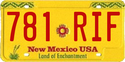 NM license plate 781RIF