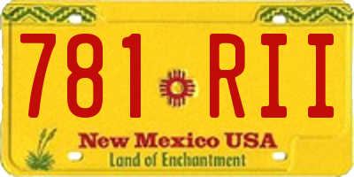 NM license plate 781RII