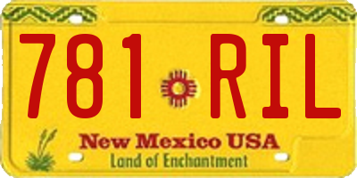 NM license plate 781RIL