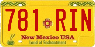 NM license plate 781RIN