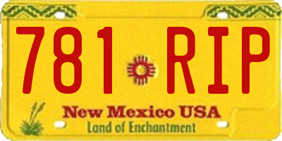 NM license plate 781RIP