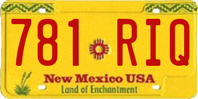 NM license plate 781RIQ