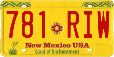 NM license plate 781RIW