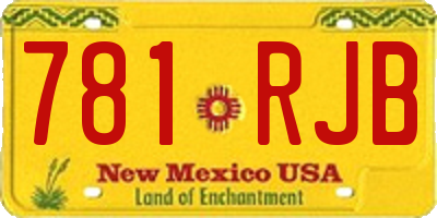 NM license plate 781RJB