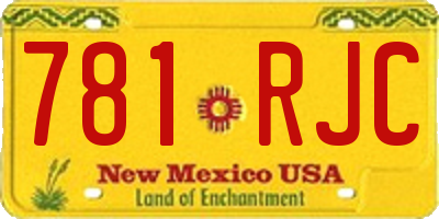 NM license plate 781RJC