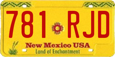NM license plate 781RJD