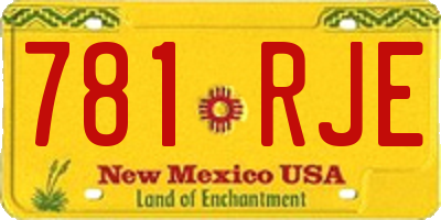 NM license plate 781RJE