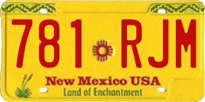 NM license plate 781RJM